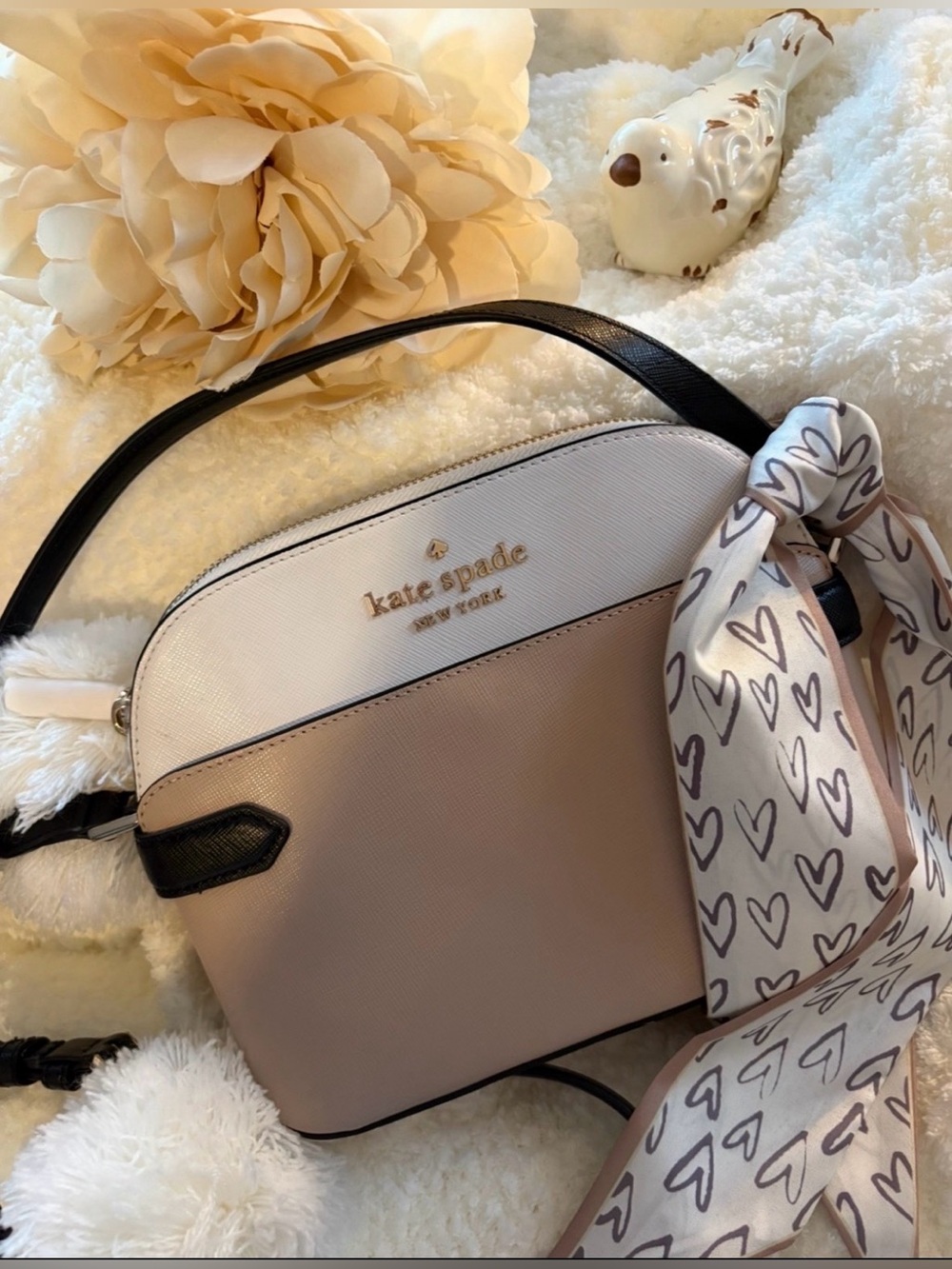 Kate Spade Colorblock Dome Crossbody Bag Blush Black Like New